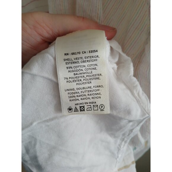 Anthropologie Akemi Kin Womens S Maxi Halter Rainbow Patchwork Stripe Dress Boho - Picture 6 of 9